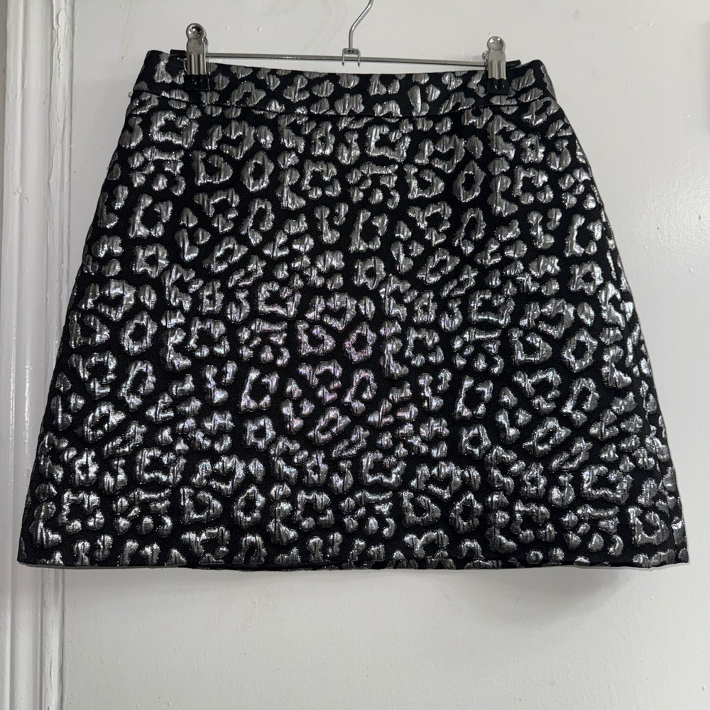 Michael Michael Kors Metallic Leopard Jacquard Mini Skirt size 0 - Picture 3 of 8